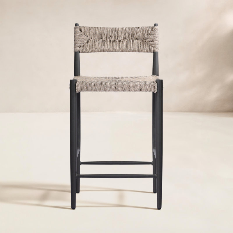 Lomas Outdoor Metal Stool-Bronze-Counter, 26"