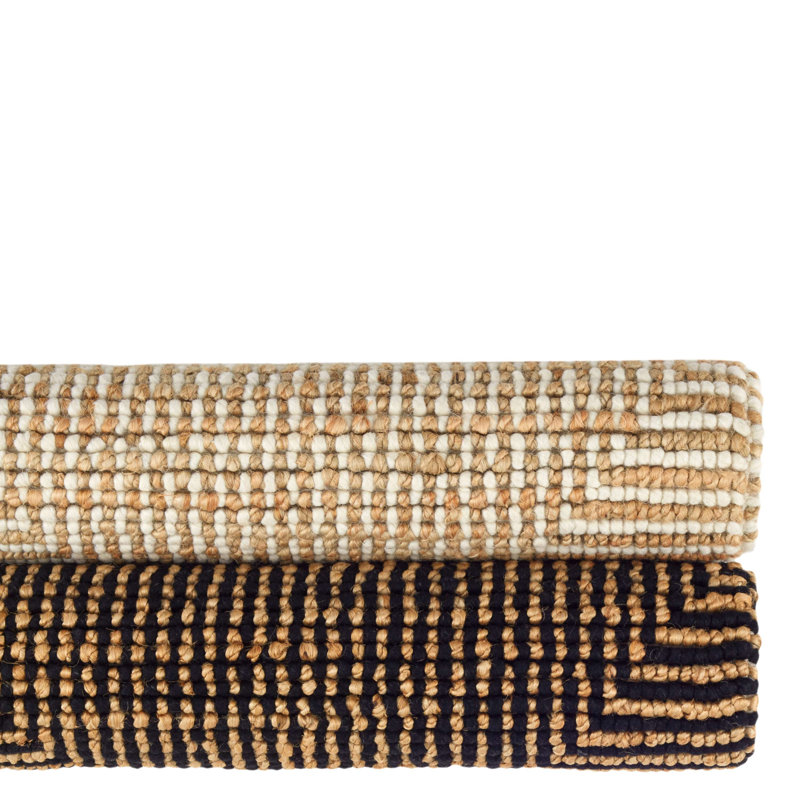 Tapis ivoire en jute tissé à la main Kelan, Rectangulaire 8 pi x 10 pi