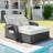 Wicker Rattan Double Chaise Lounge, 2-Person Reclining Daybed With Adjustable Back And Cushions, Free Furniture Protection Cover-1589931677