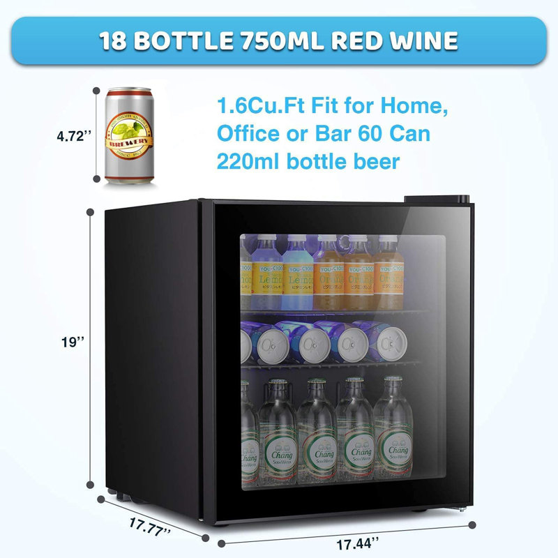 Antarctic Star Single Zone 21.06'' Freestanding 15 Bottle and 70 Can Wine & Beverage Refrigerator with Reversible Door