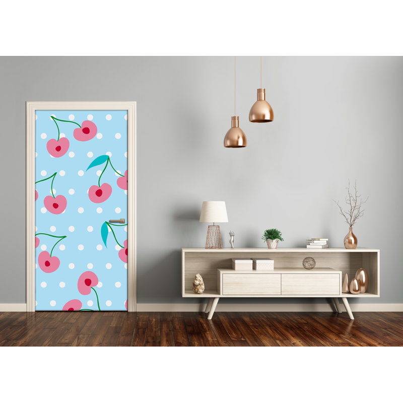 Cherries Wall Door Decal, 205cm H x 95cm W