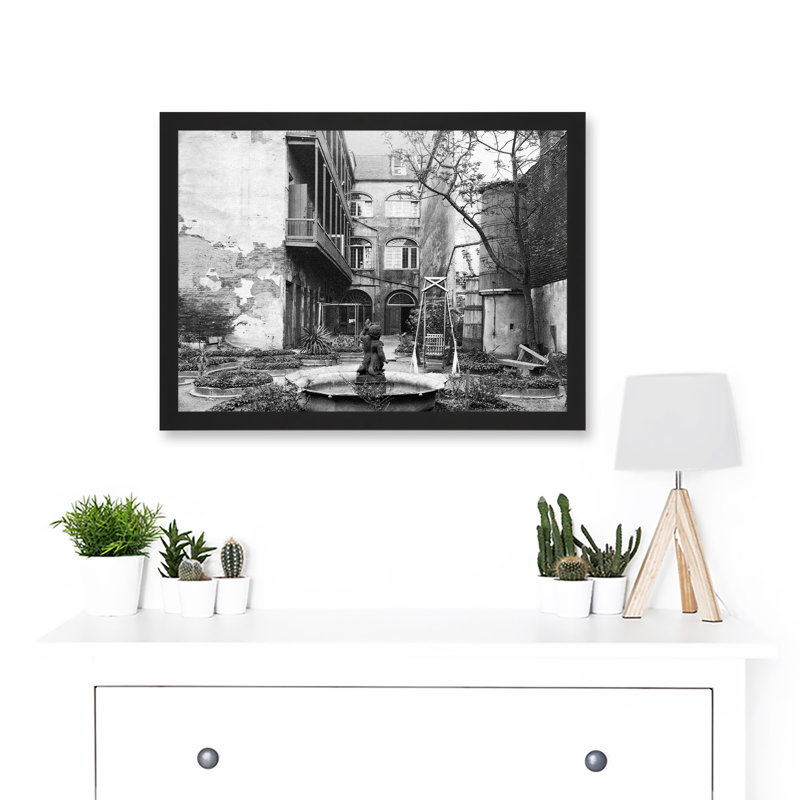 Vintage Photo Old French Courtyard New Orleans Louisiana - Single Picture Frame Art Prints