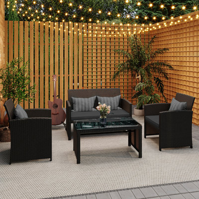 4 PCS Outdoor Seating Group with Cushions for 4 Person