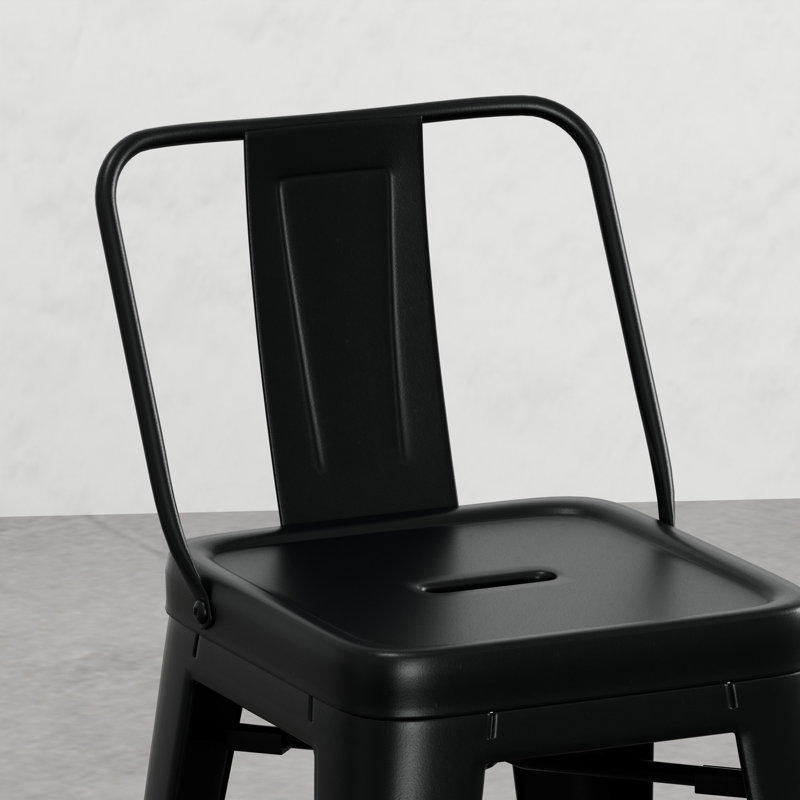 Tabouret à hauteur de comptoir moderne et minimaliste, 4, Noir
