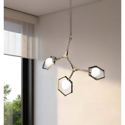 3 - Light Steel Chandelier