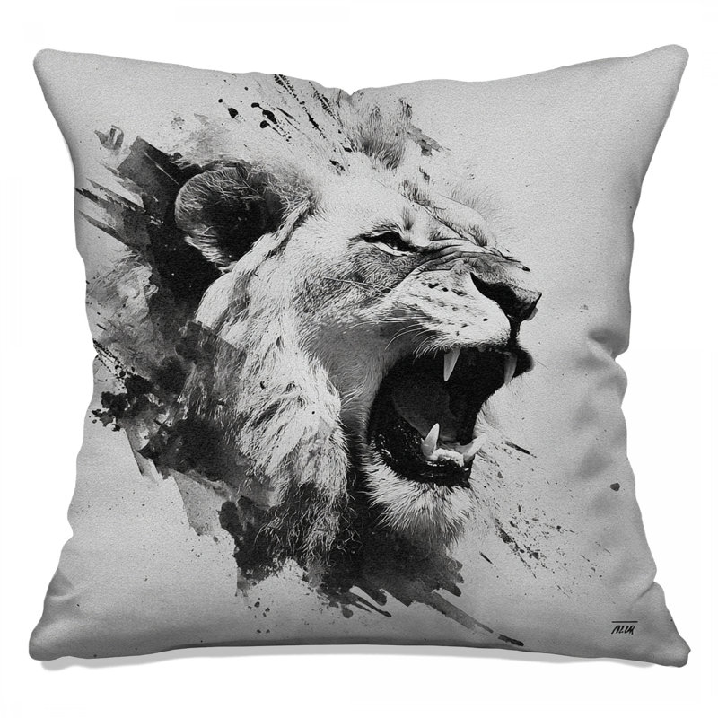 Coussins Roaring Lion Art, 20 po x 20 po