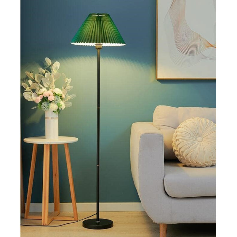 Lampe sur pied moderne avec hauteur réglable et abat-jour vert foncé - Lampe sur pied élégante avec ampoule DEL pour le salon, la chambre à coucher ou le bureau