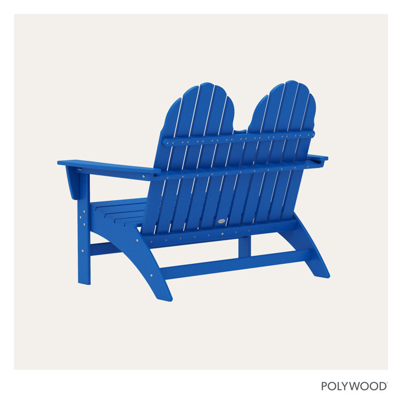 POLYWOOD Vineyard 48" Adirondack Bench, Pacific Blue