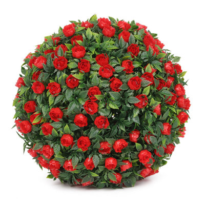 2 boules de fleurs artificielles en PE avec chaîne suspendue