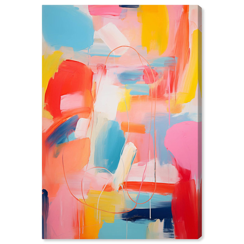 Sunset Sorbet Abstract Canvas Wall Art, 24" x 36"