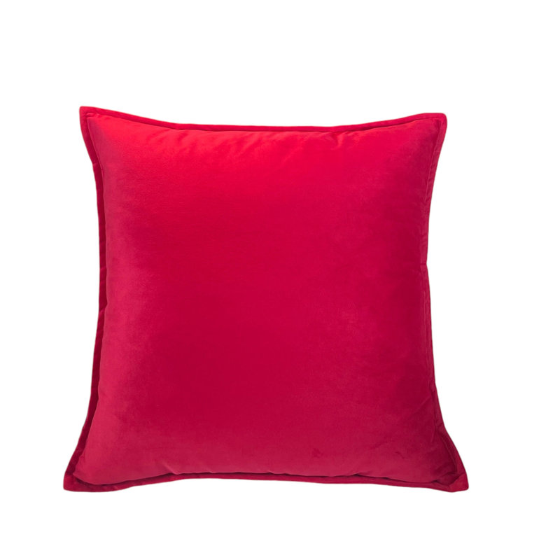 Velvet Pillow Cover, Square 22", Red