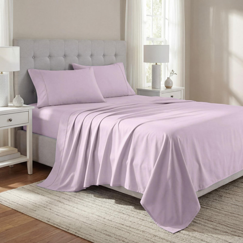 Ensemble de draps en mélange de coton à densité de tissage 1000 fils Superior, Lilas
