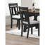 2 chaises de salle à manger de style transitionnel, bord rembourré couleur blé anthracite, en bois avec pieds carrés, 2 pièces, poteaux