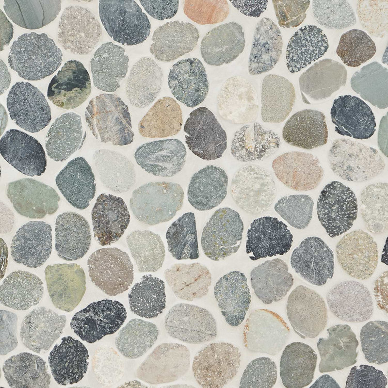 Nature Round Lovina Pebble Mosaic Tile, Sumatra Blend