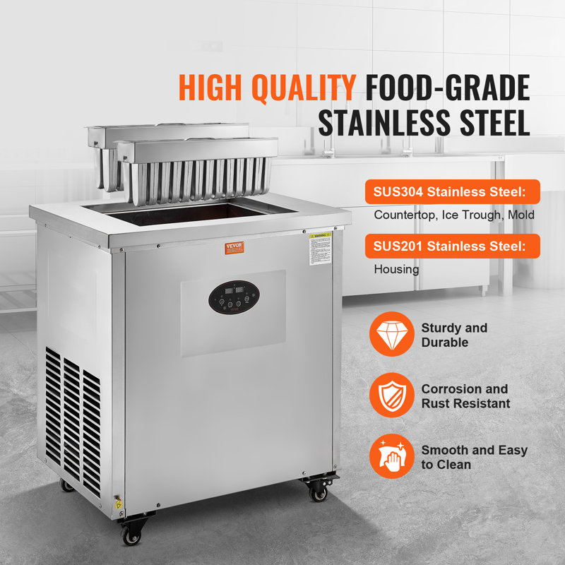 Commercial Grade Stainless Steel Ice Popsicle Machine with Hand Crank