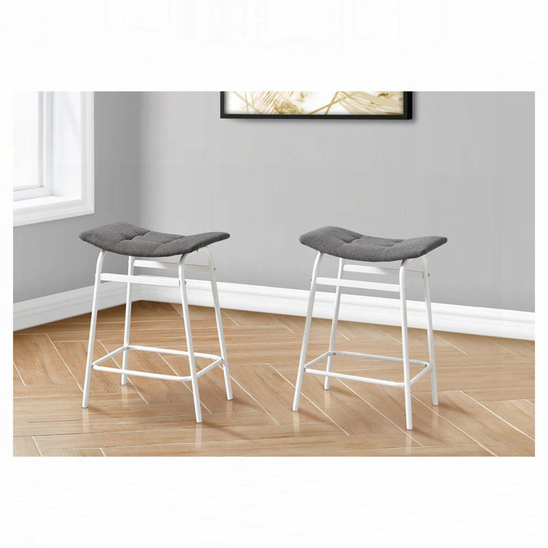 Barstool, Counter Height, Set Of 2,, White