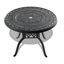 Ensemble de meubles de patio en aluminium coulé avec coussins rouges-1420015972