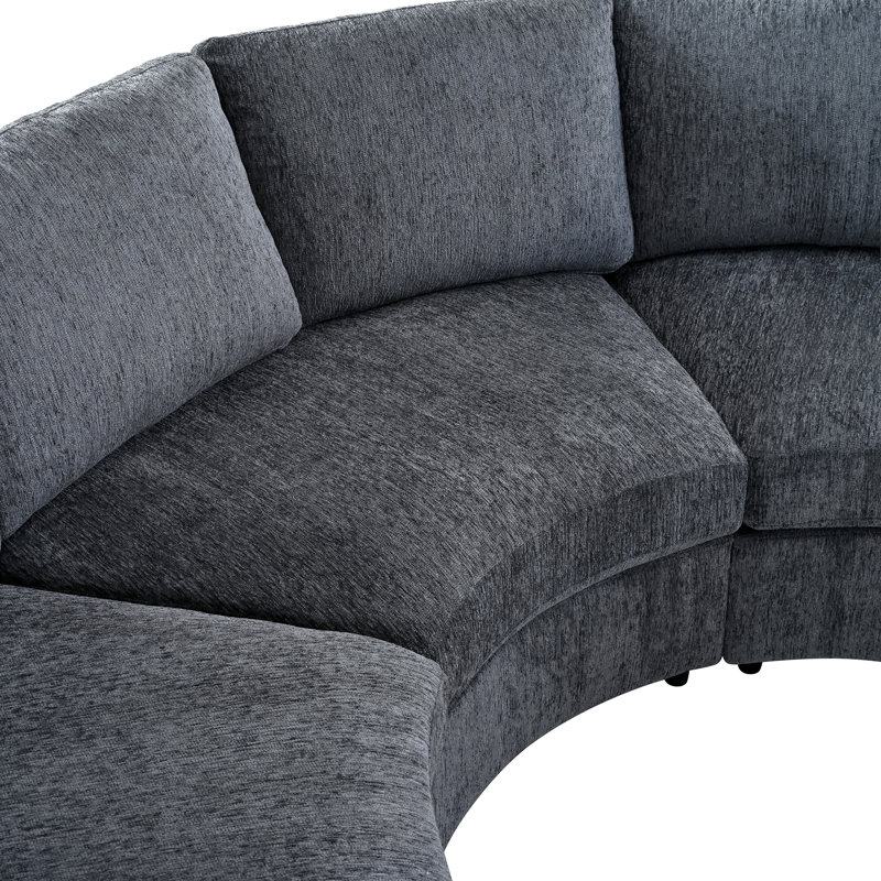 Canapé modulaire incurvé 109 po, 1 article, Grey