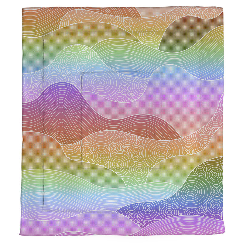 Édredon réversible abstrait Katelyn Elizabeth, Édredon simple TG, Arc-en-ciel