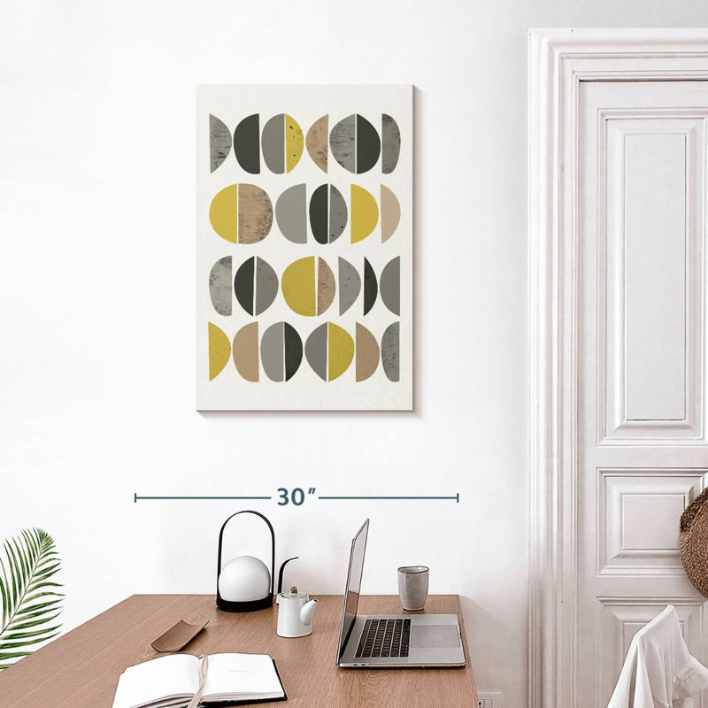 Avery Mid Century Abstract Circles VIII, 30" H x 20" W