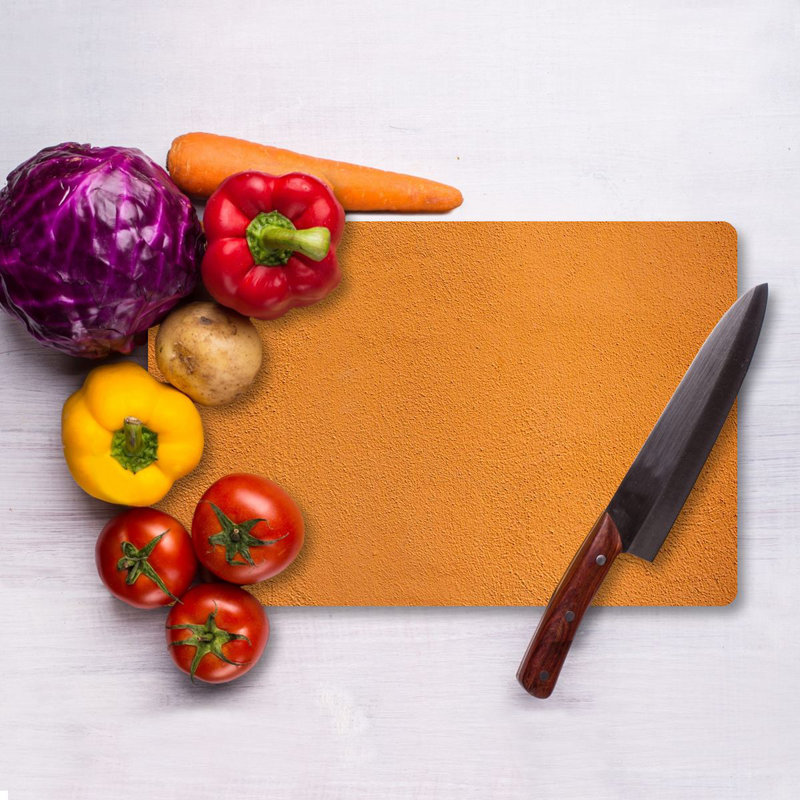 Flourish Tempered Glass Cutting Board, 7.9 x 11.8 inches | 100% Antibacterial, Easy-Clean Surface, Non-Slip Silicone Feet | Perfect for Food Prep & Serving, Durable & Stylish Kitchen Essential, Not Dishwasher Safe