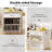 Kitchen Island With Extendable Dining Table For 4-6 Person,Two-Tone Kitchen Table With Double-Sized Storage, Power Outlet, With Storage 2 Drawers 2 Side Open Shelves