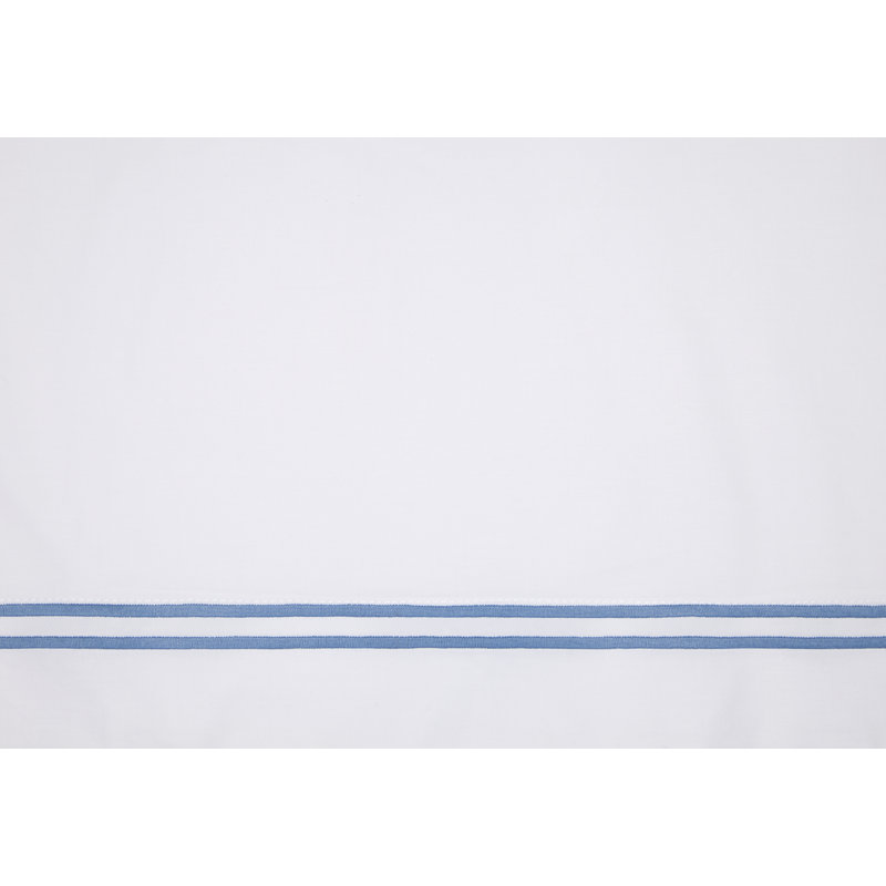 Grande Hotel Percale Duvet Cover, White/Navy, Full/Queen Duvet Cover