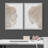 Pastel Tan Unique Wood Tree Ring Neutral Modern Organic Framed Canvas 2 Pieces Print Wall Art Decor-75068594-75068592
