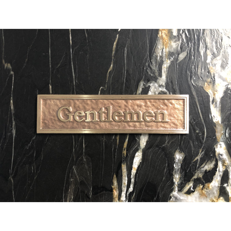 Enseigne à toilettes gentlemen’s Contemporary, Laiton / doré