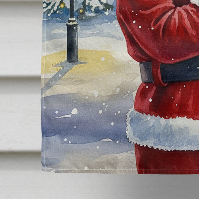 Épagneul gallois Springer avec le drapeau de la maison du Père Noël, Taille de la maison, Épagneul Springer gallois