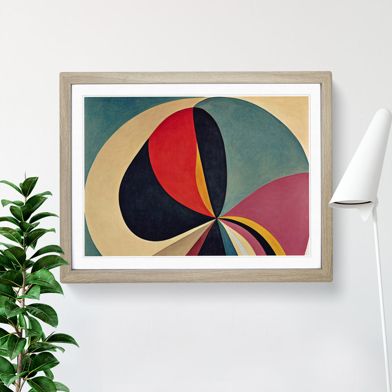 Dashing Modern Abstract Art - Single Picture Frame Print, 46cm H x 64cm W x 2cm D, Black