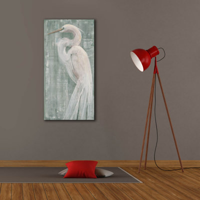 "Epic Graffiti" Coastal Egret 2 Green "par Albena Hristova, art mural sur toile