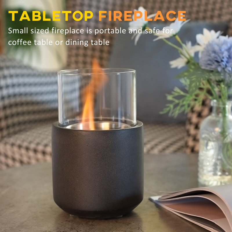 Dark Grey Concrete Tabletop Ethanol Fire Bowl
