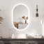 Miroir de salle de bain mural ovale à rétroéclairage à DEL avec anti-buée et à intensité variable Maléia-462603164