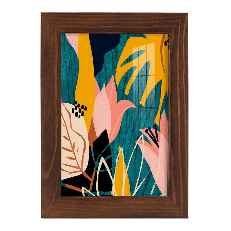 Hoytville " Lily Lagoon I ", 8" H x 6" W x 1" D, Chestnut