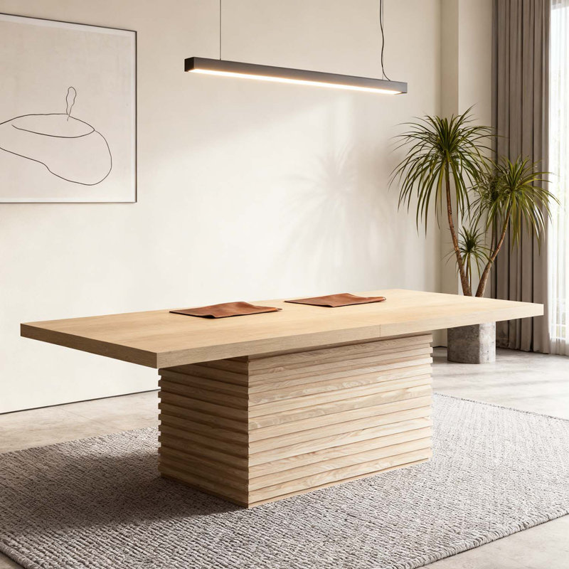 Spacious Dining Table For Family Gatherings And Versatile Use, Light Natural