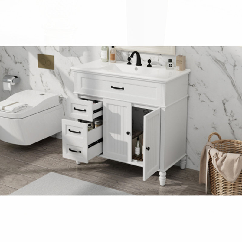 Meuble-lavabo 36 po avec lavabo, Noir