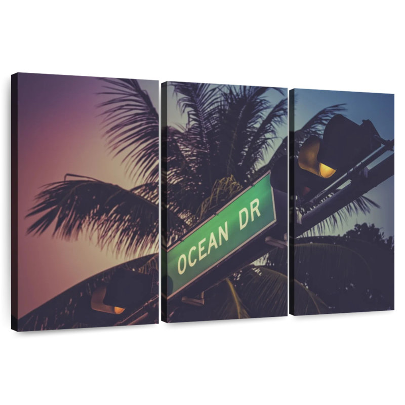 Sebbie Miami Ocean Drive, 24" H x 38" W