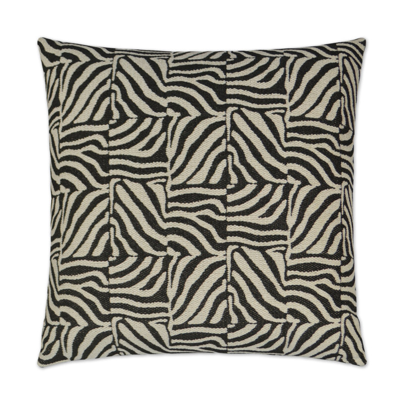 Zimbabwe Pillow Cover & Insert, Square 24", Ebony Animal Print