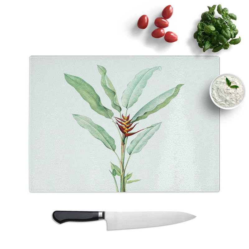 Glass Lobster-Claw Flower by Pierre-Joseph Redoute Chopping Board, 39 cm W x 28.5 cm L
