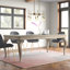 Thirsk Rectangular Glass Top with Solid Wood Base Dining Table