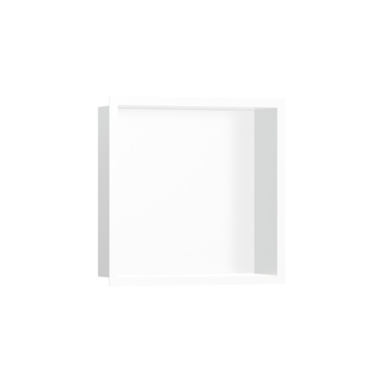 XtraStoris Individual Wall Niche Matte White with Design Frame 15.38" x 9.5" x 4"