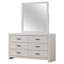 Commode 6 tiroirs avec miroir Coastal White-1031974047