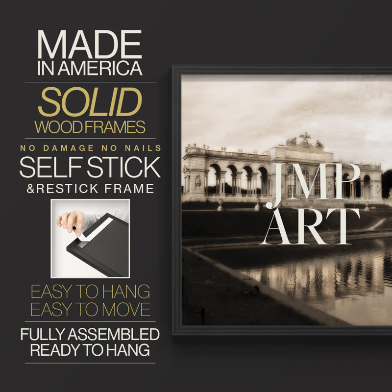 Gloriette Schonbrunn - Reproduction encadrée - Restickable, H 22 po x l 28 po, Noir, noir, noir, noir