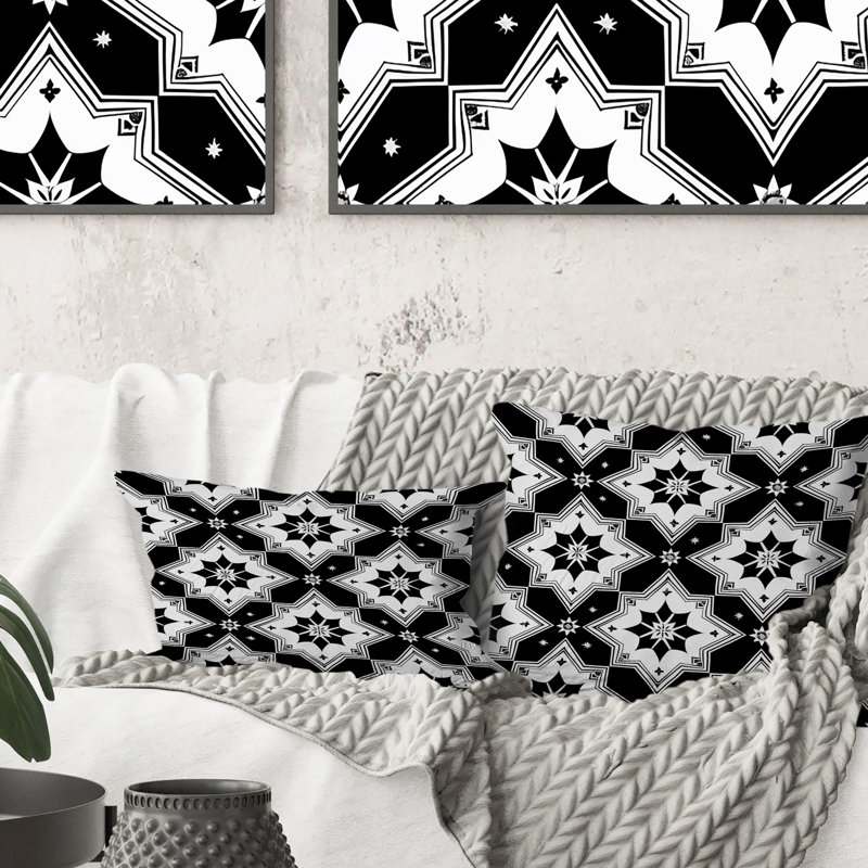 Coussin noir moderne noir Modern Stars III