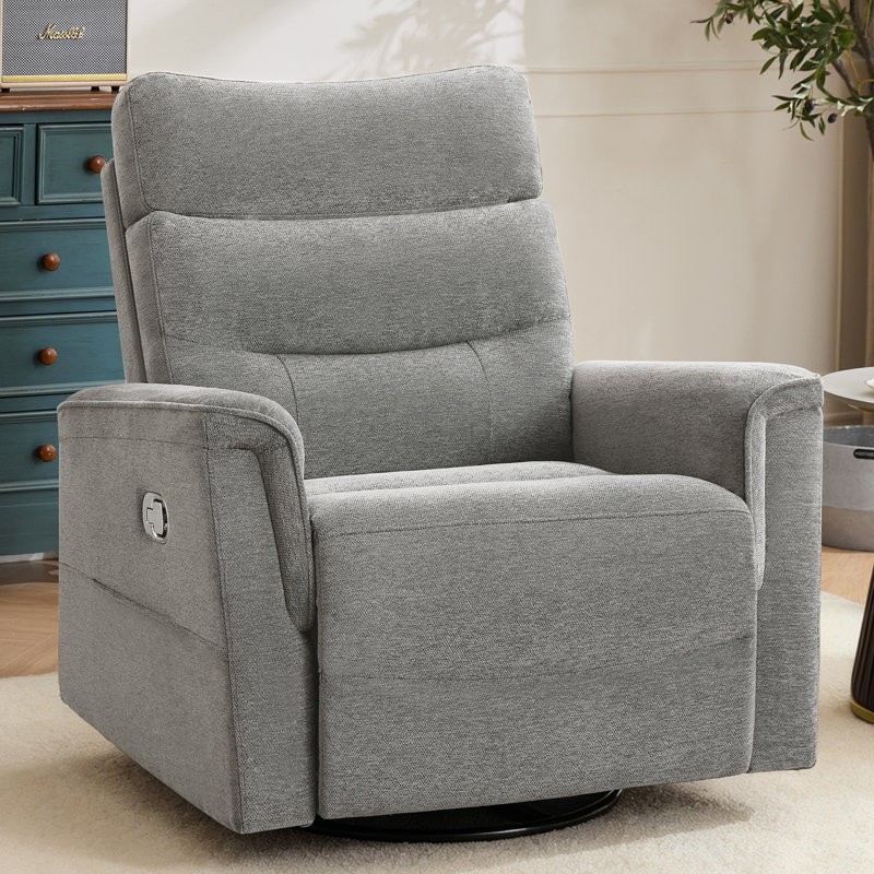Fauteuil oscillant moderne avec dossier capitonné et fauteuil, Light Grey