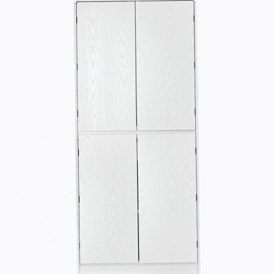Armoire de cuisine avec tablettes, armoire de rangement décorative avec 3 tablettes réglables, un tiroir caché
