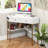Triangle Corner Desk With Charging Station With 2 Drawers And Storage Shelf