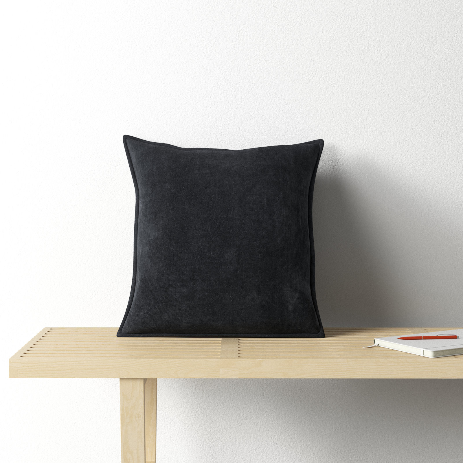 Edgar Pillow Cover, Black, Polyester/Polyfill, Square 20"