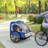 2-Seat Child Bike Trailer for Kids with a Strong Steel Frame, 5-Point Safety Harnesses, & Comfortable Seat, Blue-116989263